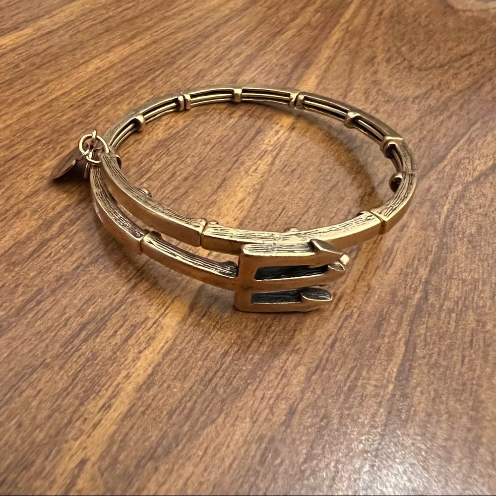 Alex and Ani gold bangle - trident wrap around